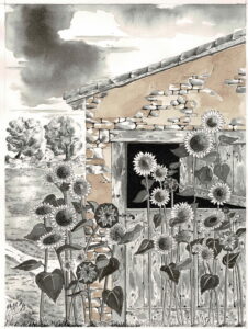 Cabane aux Tournesols 27x35,5
