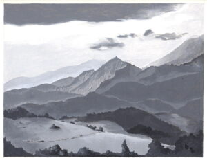 Montségur à l'aurore 21x30