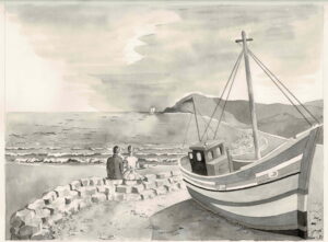 Couple & bateau 27x36,5